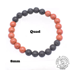 "Empowering Diffuser" - Lava Stone and Red Jasper Stone Bracelet