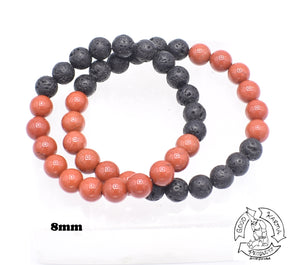 "Empowering Diffuser" - Lava Stone and Red Jasper Stone Bracelet