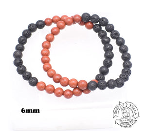 "Empowering Diffuser" - Lava Stone and Red Jasper Stone Bracelet