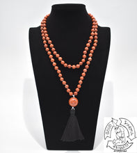 Load image into Gallery viewer, Mala Handmade in the USA with 108 Red Jasper Stone Beads
