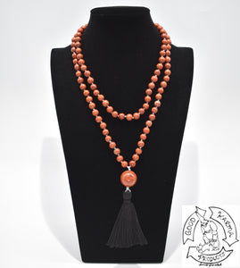 Mala Handmade in the USA with 108 Red Jasper Stone Beads
