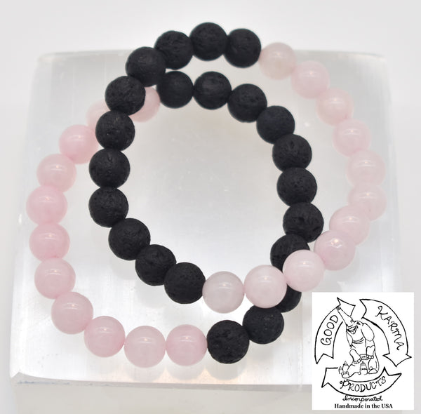 Rose Quartz and Lava Stone Bracelet Diffusers