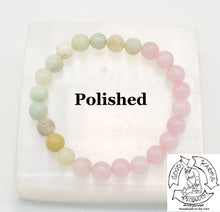 Load image into Gallery viewer, Polished Amazonite and Rose Quartz Stretchy Stone Bracelet
