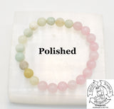 Polished Amazonite and Rose Quartz Stretchy Stone Bracelet