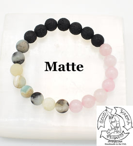 "Soothing and Loving Diffuser" - Rose Quartz, Amazonite, and Lava Stone Bracelet