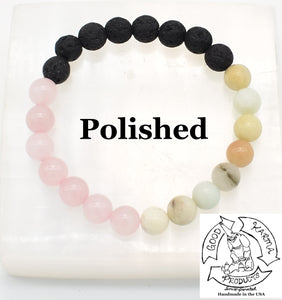 "Soothing and Loving Diffuser" - Rose Quartz, Amazonite, and Lava Stone Bracelet
