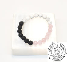 Load image into Gallery viewer, Lava Stone, Rose Quartz, and Howlite Diffuser Bracelet
