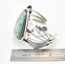 Load image into Gallery viewer, Larger Slab Turquoise and Sterling Silver Southwestern Cuff
