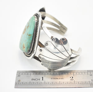 Larger Slab Turquoise and Sterling Silver Southwestern Cuff