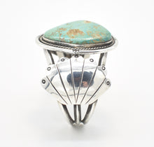 Load image into Gallery viewer, Larger Slab Turquoise and Sterling Silver Southwestern Cuff
