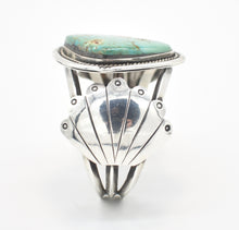 Load image into Gallery viewer, Larger Slab Turquoise and Sterling Silver Southwestern Cuff
