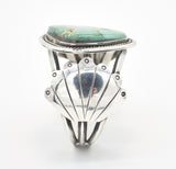 Larger Slab Turquoise and Sterling Silver Southwestern Cuff