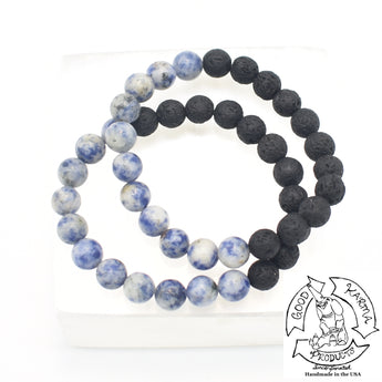 Sodalite and Lava Stone Bracelet