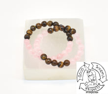 Load image into Gallery viewer, Tiger Eye and Rose Quartz Bracelets Handmade
