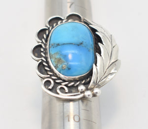 Turquoise and Sterling Southwest Style Ring - Size 8.5