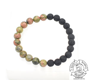 Lava Stone and Unakite Bracelet Diffuser