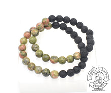 Load image into Gallery viewer, Unakite and Lava Stone Bracelet Diffusers
