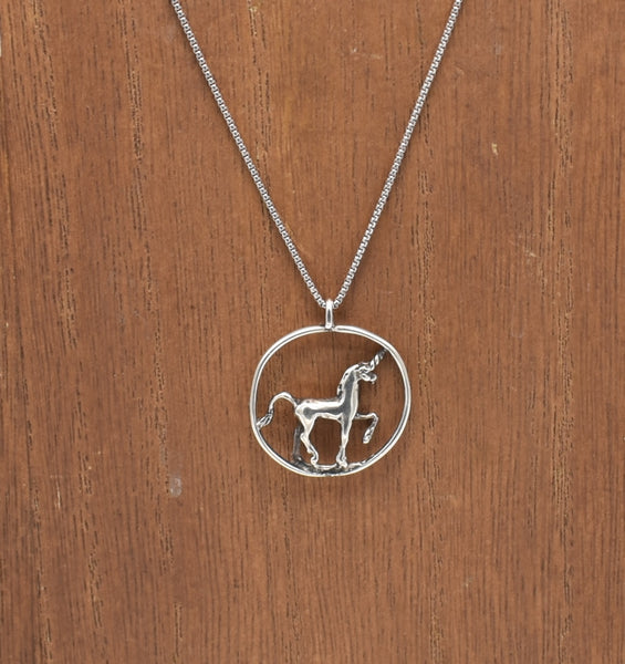 Unique Unicorn Sterling Silver Pendant