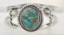 Load image into Gallery viewer, Vintage Green Turquoise Sterling Silver Cuff
